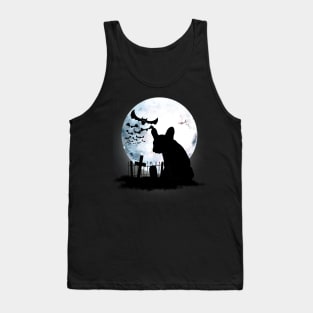 French bulldog frenchie and bats with full moon Tank Top